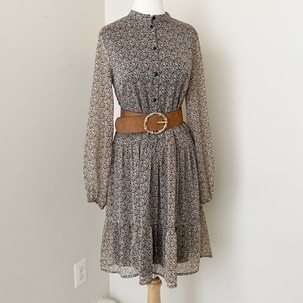 Vila clothes Dark floral tiered Dress